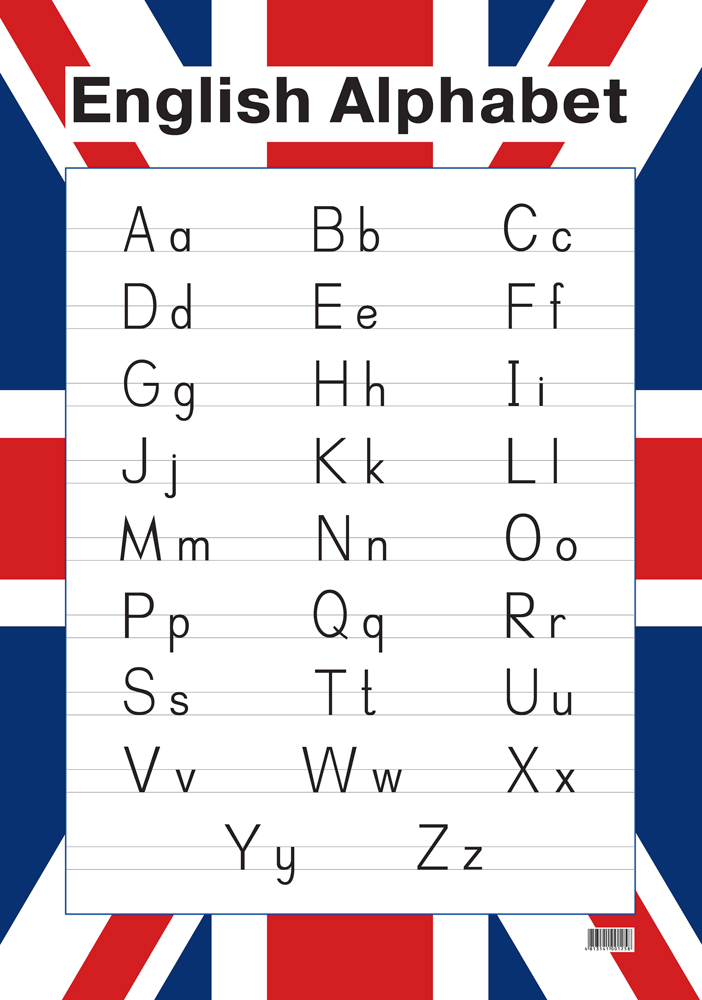 English Alphabet. Образцы письменных букв (настенный плакат). Аверсэв